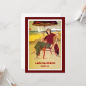 カリフォルニアのヴィンテージのポスター、ラグナビーチ、 カード (正面/裏面インサイチュ)