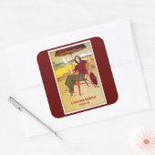 カリフォルニアのヴィンテージのポスター、ラグナビーチ、 スクエアシール (封筒)