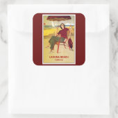 カリフォルニアのヴィンテージのポスター、ラグナビーチ、 スクエアシール (バッグ)