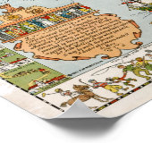 カリフォルニアのヴィンテージマップ ポスター (角)