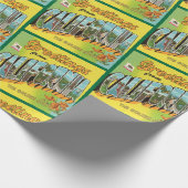 カリフォルニアのヴィンテージ旅行からの挨拶 ラッピングペーパー (角)