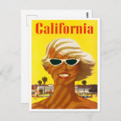 カリフォルニアのヴィンテージ旅行はがき ポストカード (正面/裏面)