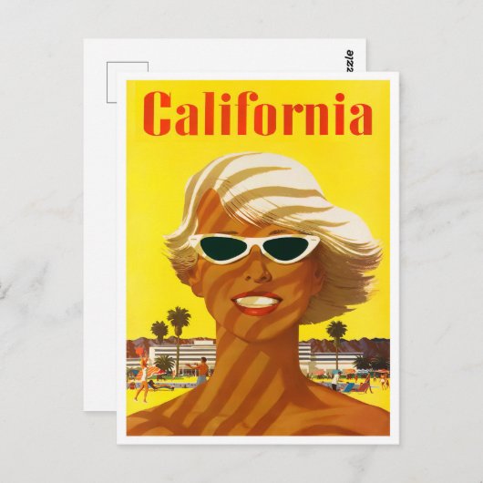 カリフォルニアのヴィンテージ旅行はがき ポストカード (正面/裏面)