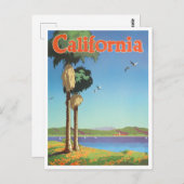 カリフォルニアのヴィンテージ旅行はがき ポストカード (正面/裏面)