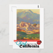 カリフォルニアのヴィンテージ旅行はがき ポストカード (正面/裏面)