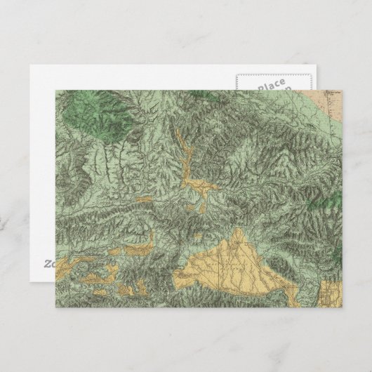 カリフォルニアの土地分類地図 ポストカード (正面/裏面)