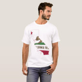 カリフォルニアの地図デザイン付きメンズTシャツ Tシャツ (正面フル)
