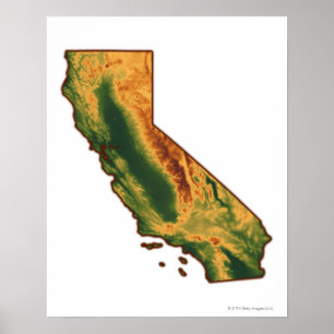 カリフォルニアの地図2 ポスター