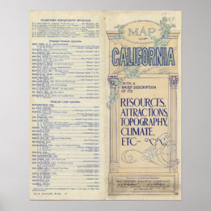 カリフォルニアの地図2 ポスター