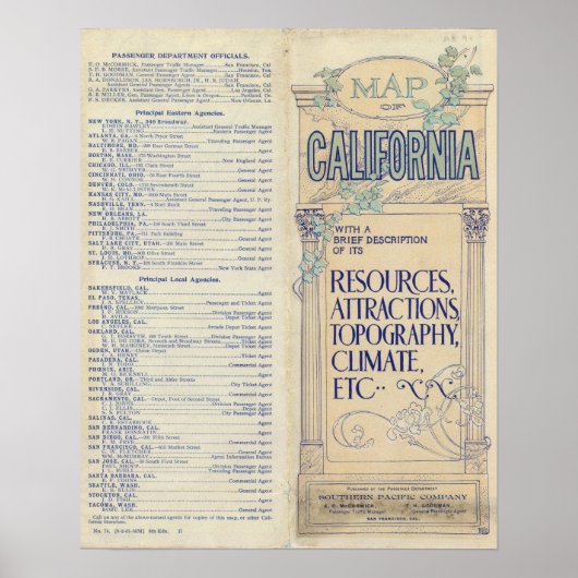 カリフォルニアの地図2 ポスター (正面)