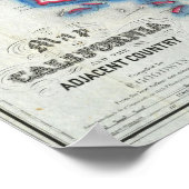 カリフォルニアの地図2 ポスター (角)