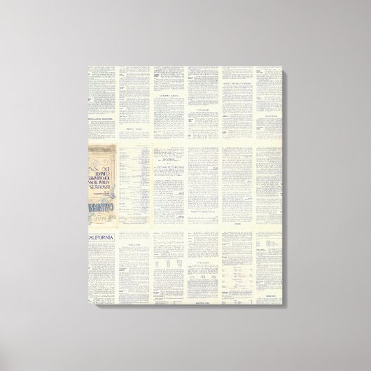カリフォルニアの地図4 キャンバスプリント (正面)