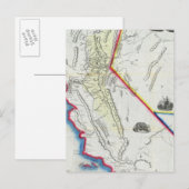 カリフォルニアの地図 ポストカード (正面/裏面)