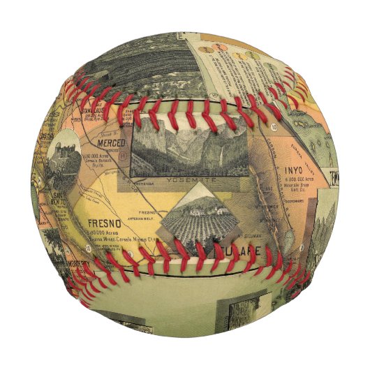 カリフォルニアの地図 野球ボール (正面)