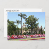 カリフォルニアの塔でサンディエゴのバルボア公園 ポストカード (正面/裏面)