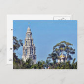 カリフォルニアの塔Balboa Parkサンディエゴ ポストカード (正面/裏面)