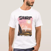 カリフォルニアの夏の波のデザイン Tシャツ (正面)