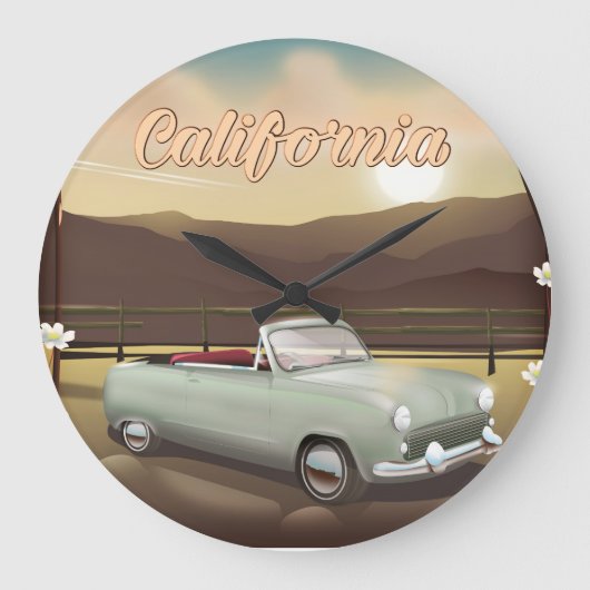 カリフォルニアの夕日 ラージ壁時計 (正面)