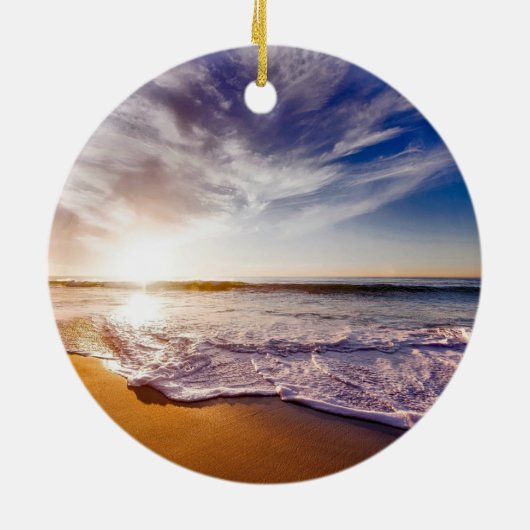 カリフォルニアの夕日…美しい セラミックオーナメント (裏面)