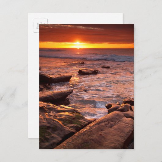 カリフォルニアの夕暮れ時の潮流プール ポストカード (正面/裏面)