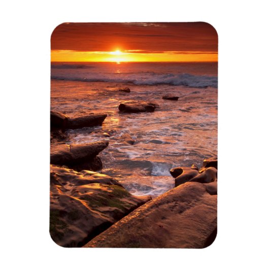 カリフォルニアの夕暮れ時の潮流プール マグネット (縦)