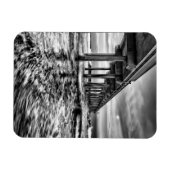 カリフォルニアの夜明けのB&W桟橋 マグネット (横)