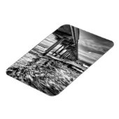 カリフォルニアの夜明けのB&W桟橋 マグネット (左側)