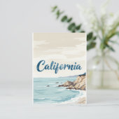 カリフォルニアの夢の葉書 – Vintage Travel Vibe ポストカード (スタンド正面)