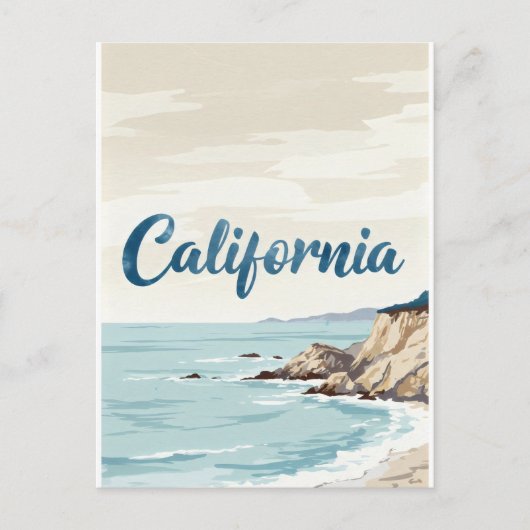 カリフォルニアの夢の葉書 – Vintage Travel Vibe ポストカード (正面)