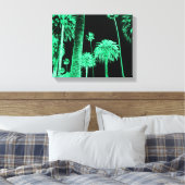 カリフォルニアの夢を見るネオンヤシの木々がキャンバスに包まれた キャンバスプリント (インサイチュ (寝室))