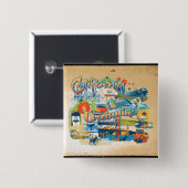 カリフォルニアの夢 缶バッジ (正面&裏面)