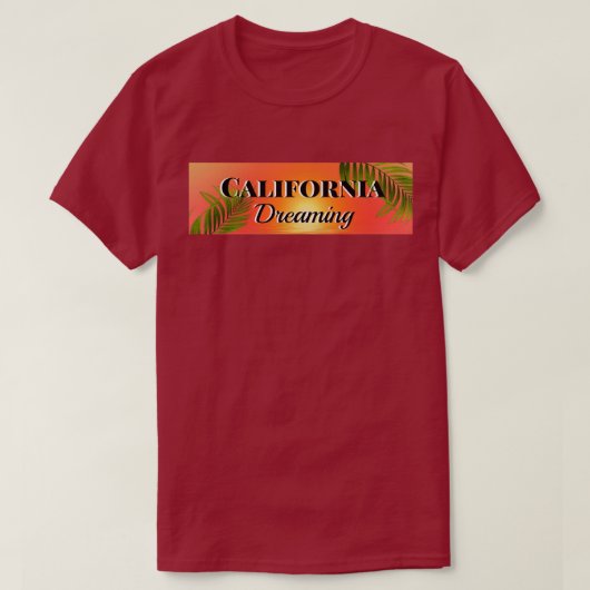 カリフォルニアの夢 |赤 |ユニセックス Tシャツ (デザイン正面)