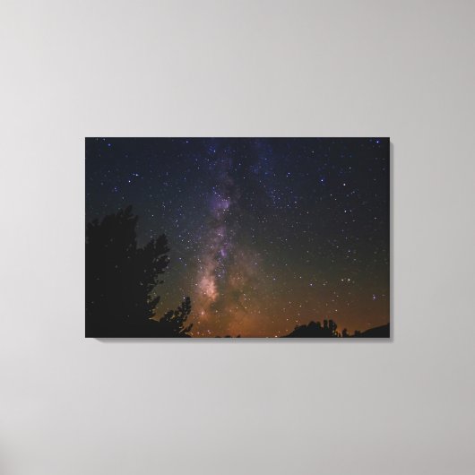 カリフォルニアの天の川の夜空 キャンバスプリント (正面)