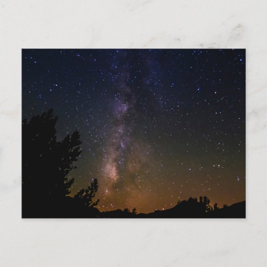 カリフォルニアの天の川の夜空 ポストカード (正面)