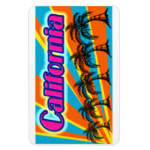 カリフォルニアの太陽とヤシの木#1磁石 マグネット (縦)