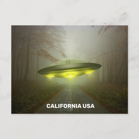 カリフォルニアの宇宙船UFOアートポストカード ポストカード (正面)