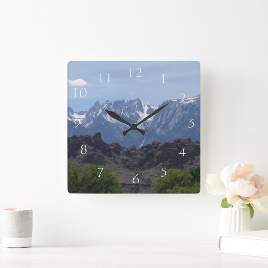 カリフォルニアの山々 スクエア壁時計 (ホーム)