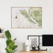 カリフォルニアの島としての歴史地図 ポスター (ホームオフィス)