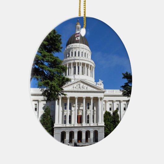 カリフォルニアの州の国会議事堂の建物-サクラメント セラミックオーナメント (右)
