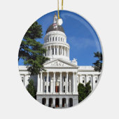 カリフォルニアの州の国会議事堂の建物-サクラメント セラミックオーナメント (左)