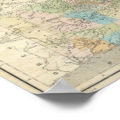 カリフォルニアの州の地図 ポスター (角)