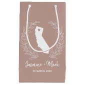 カリフォルニアの州マップ宛先ウェディングの好意 スモールペーパーバッグ (正面)