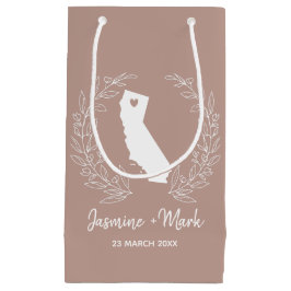 カリフォルニアの州マップ宛先ウェディングの好意 スモールペーパーバッグ