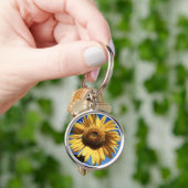 カリフォルニアの巨大なひまわり (Helianthus) 3 キーホルダー (手)