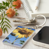 カリフォルニアの巨大なひまわり (Helianthus) 3 キーホルダー (正面右)