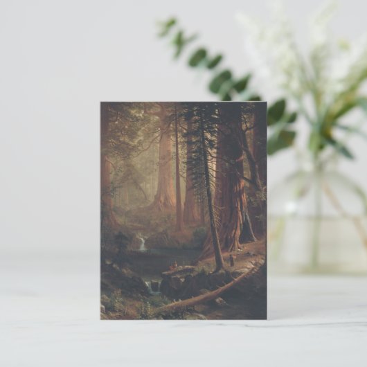 カリフォルニアの巨大なレッドウッドの木 ポストカード (スタンド正面)