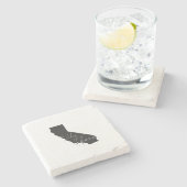 カリフォルニアの形が好き、ここの黒い黒い黒い黒い黒い板 ストーンコースター (横)