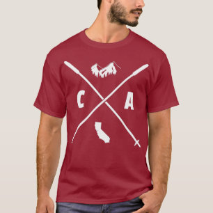 カリフォルニアの斜面を滑るビンテージスキー マウンテン Tシャツ