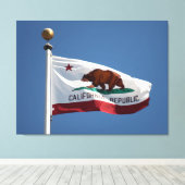 カリフォルニアの旗 キャンバスプリント (インサイチュ (ウッドフロア))