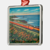 カリフォルニアの日光によって限られる列車 メタルオーナメント (左)